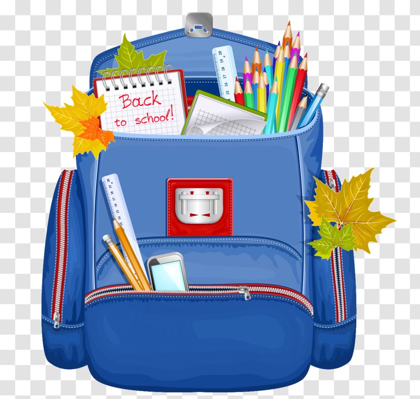 Backpack School Clip Art - Electric Blue Transparent PNG