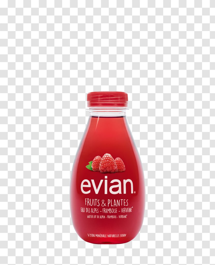 Pomegranate Juice Evian Fruits & Plants Raspberry Verbena Raisin Et Rose 37cl Framboise Verveine - Red - Mineral Water Transparent PNG