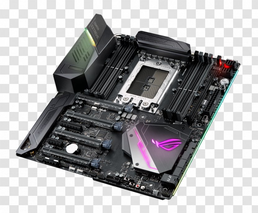 Socket TR4 Mainboard Asus ROG Zenith Extreme PC Base AMD Form Factor E Motherboard DDR4 SDRAM - Atx - Rog Transparent PNG