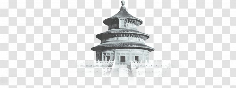 Temple Of Heaven Black And White Brand - Monochrome Photography - Ink Transparent PNG