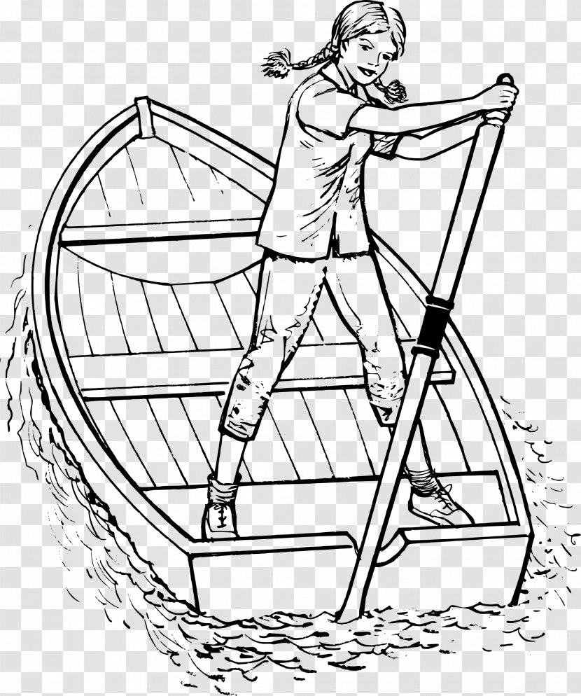 Rowing Boat Drawing Clip Art - Canoe - Diving Clipart Transparent PNG