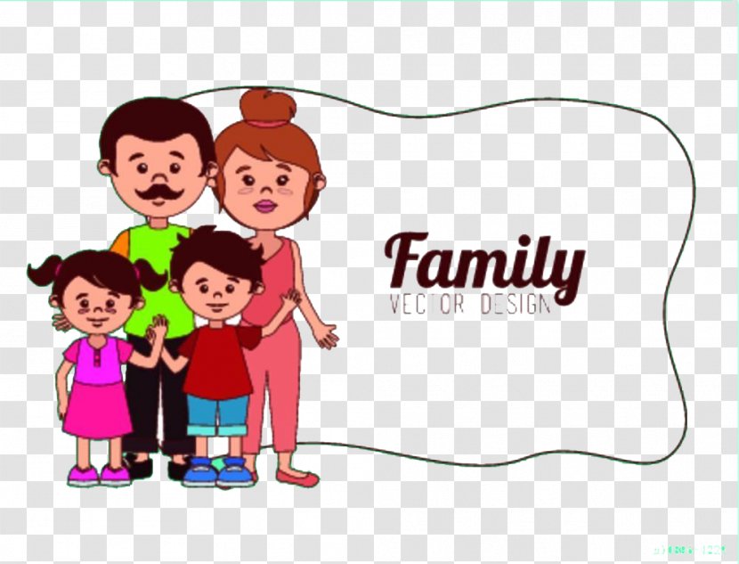 Cartoon Family Illustration - Illustrator - Photos Transparent PNG