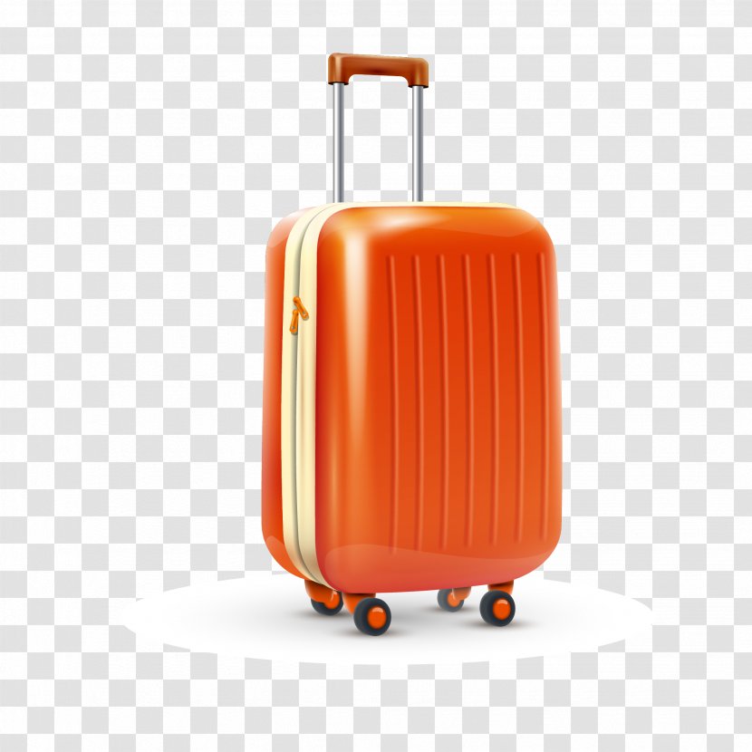 Suitcase Baggage Travel Illustration - Orange Vector Transparent PNG