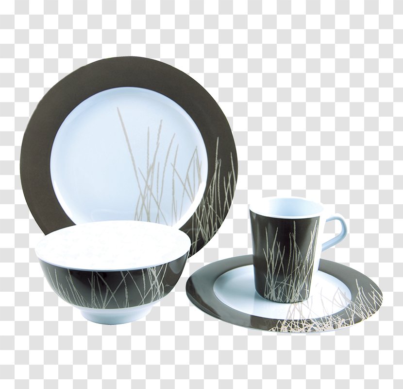 Tableware Plate Melamine Bowl Coffee Cup - Porcelain - Rosettes Transparent PNG
