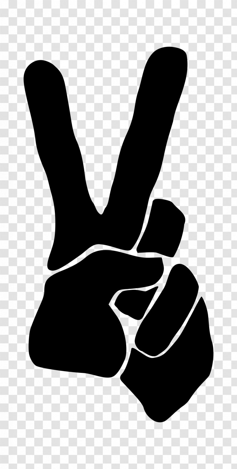 Peace Symbols V Sign Silhouette Clip Art - Doves As - Victory Transparent PNG