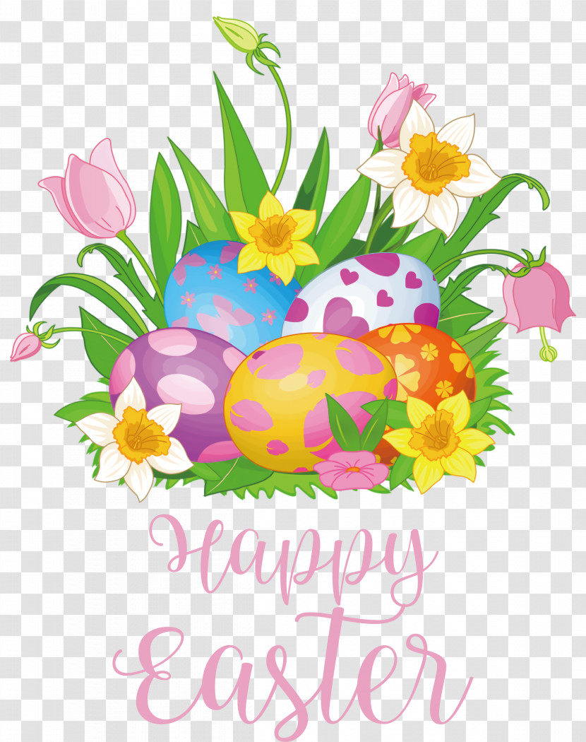 Happy Easter Easter Eggs Transparent PNG
