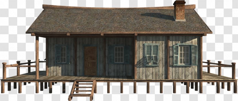 Cottage Image Log Cabin Smoking - Hut Drawing Transparent PNG