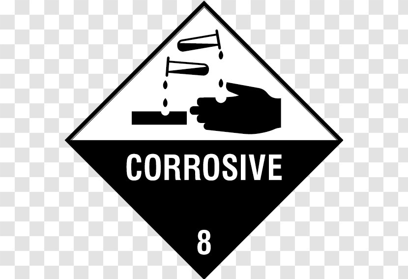 Paper HAZMAT Class 8 Corrosive Substances Dangerous Goods Sticker - Substance - Area Transparent PNG