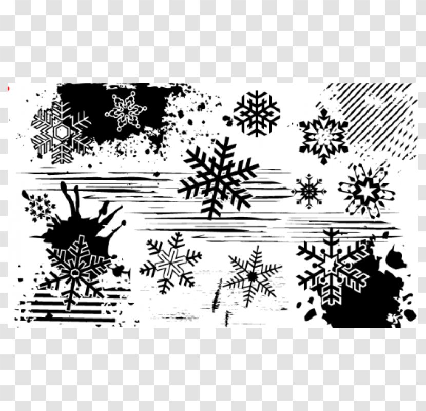 Snowflake Grunge Paper Rubber Stamp Art - Flowering Plant - Creative Embellishment Transparent PNG