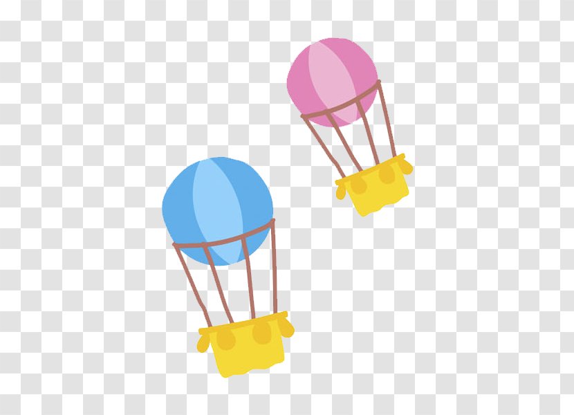 Hot Air Balloon Parachute - Yellow - Colored Transparent PNG
