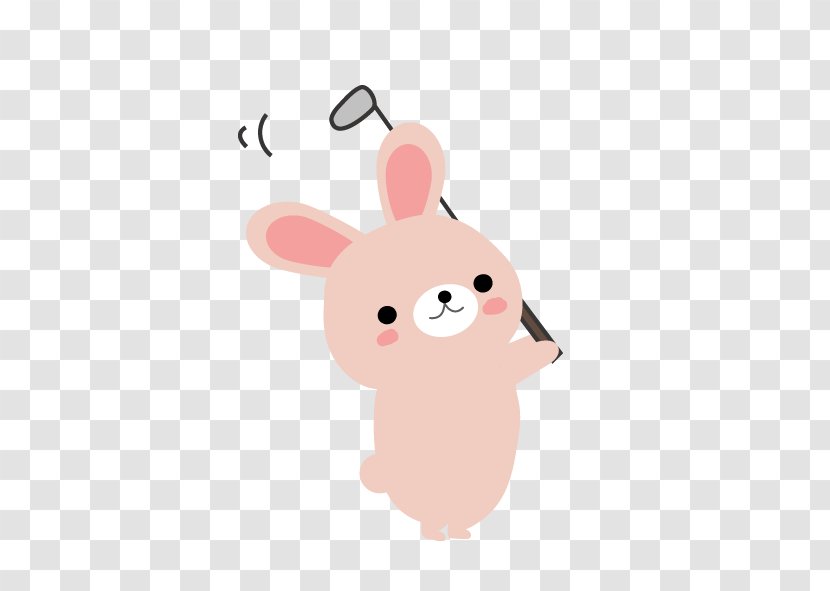 European Rabbit Cartoon Illustration - Pig Like Mammal Transparent PNG