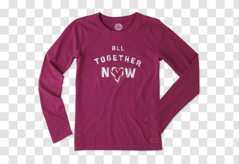 Long-sleeved T-shirt Sweater Bluza - Magenta - All Together Now Transparent PNG