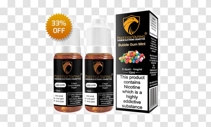 Electronic Cigarette Aerosol And Liquid Flavor - Tobacco - Gum Mint Transparent PNG