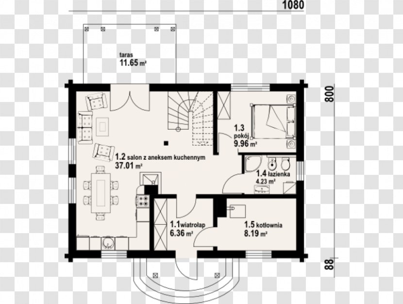 Floor Plan House Room Single-family Detached Home Square Meter - Area Transparent PNG