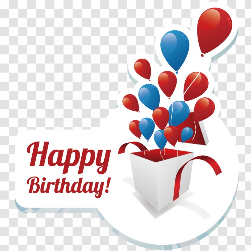 Birthday Cake Happy To You Greeting Card - Creative Cartoon Balloon Transparent PNG