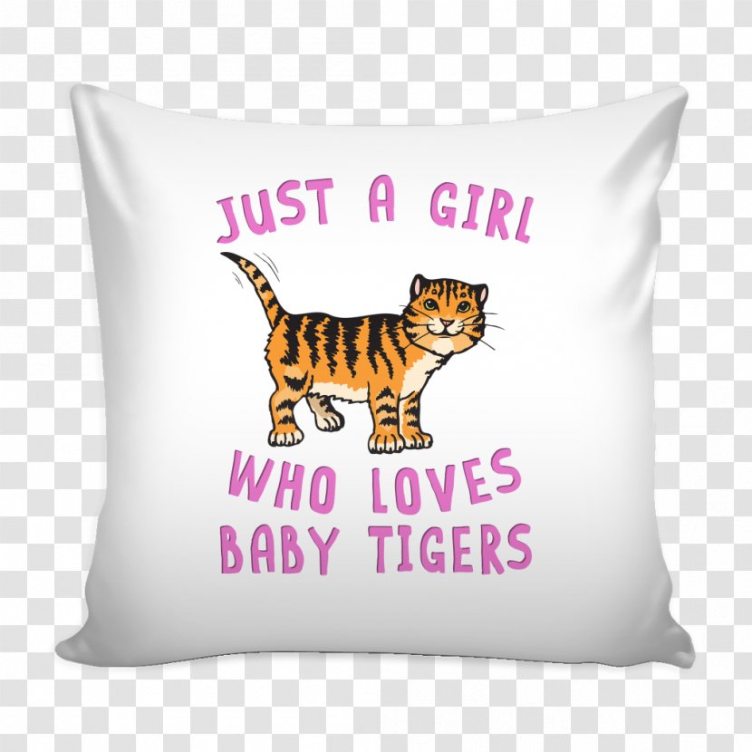 Cat T-shirt Throw Pillows Cushion - Pillow - Tiger Creative Transparent PNG