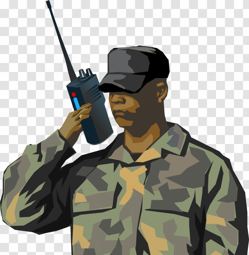 Walkie-talkie Soldier Radio Clip Art - Pixabay - Person Cliparts Transparent PNG
