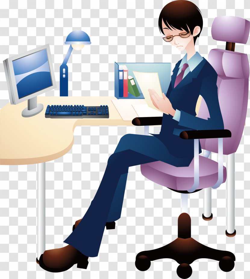 Cartoon Office Chair - Organization - Boy Man Transparent PNG