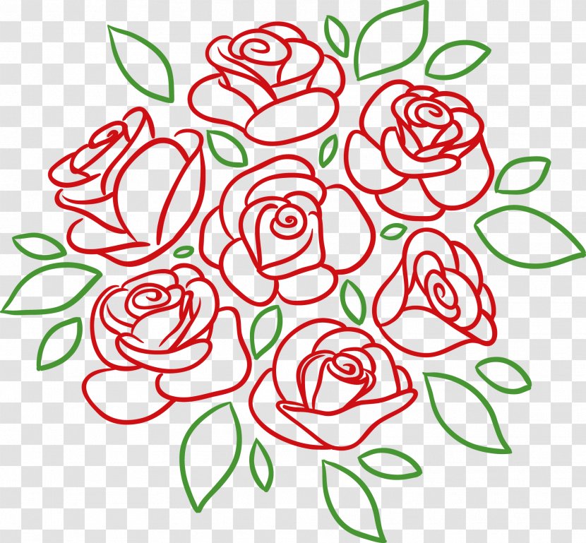 Flower Bouquet Drawing Rose - Floristry Transparent PNG