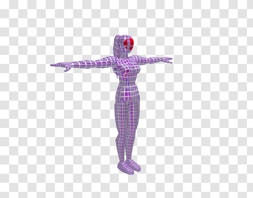 Pink M Figurine - Wireframe Model Transparent PNG