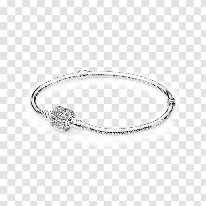 Pandora Charm Bracelet Cubic Zirconia Bangle - Gold Transparent PNG