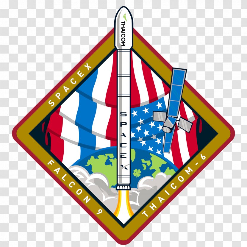 Falcon 9 Thaicom 6 SpaceX Mission Patch - 8 Transparent PNG