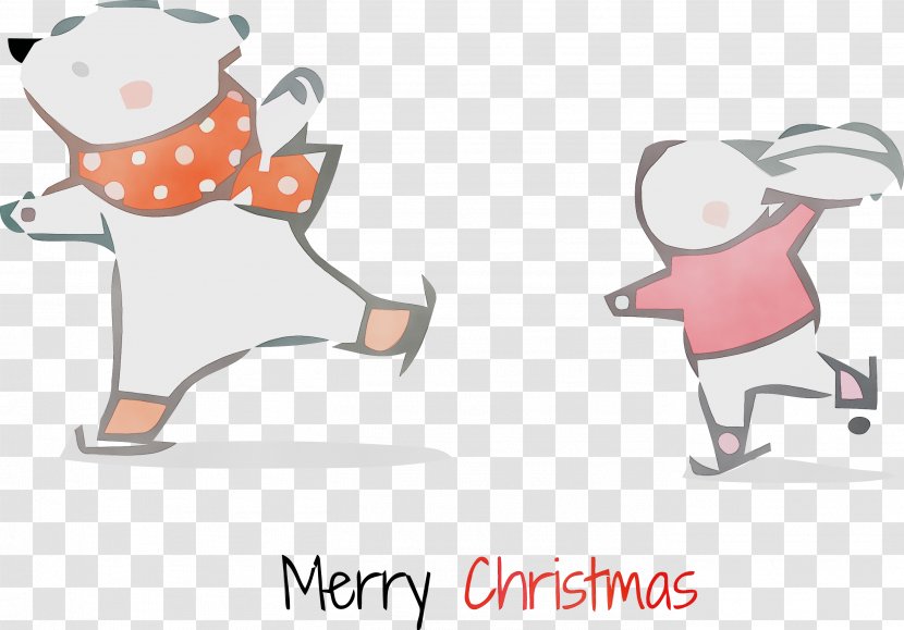 Cartoon - Merry Christmas - Wet Ink Transparent PNG