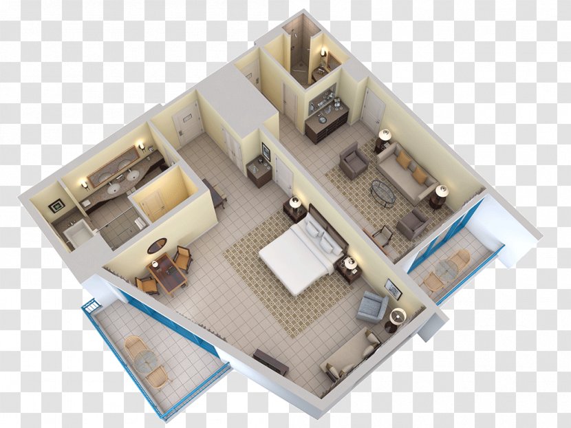 3D Floor Plan Staybridge Suites Hilton Barbados Resort - Hotel Transparent PNG