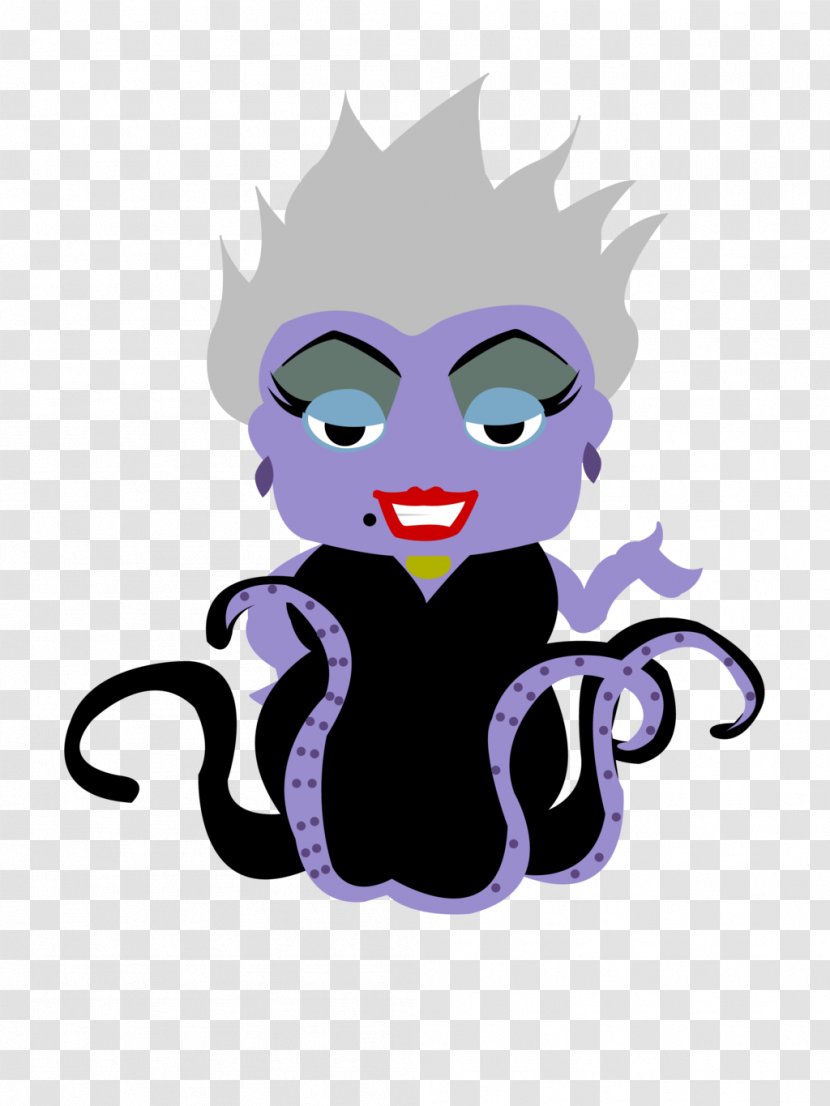 Ursula Ariel Mickey Mouse Villain Drawing - Watercolor Transparent PNG