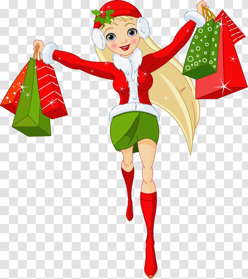 Christmas Gift Shopping Clip Art - Fictional Character - Bag Transparent PNG