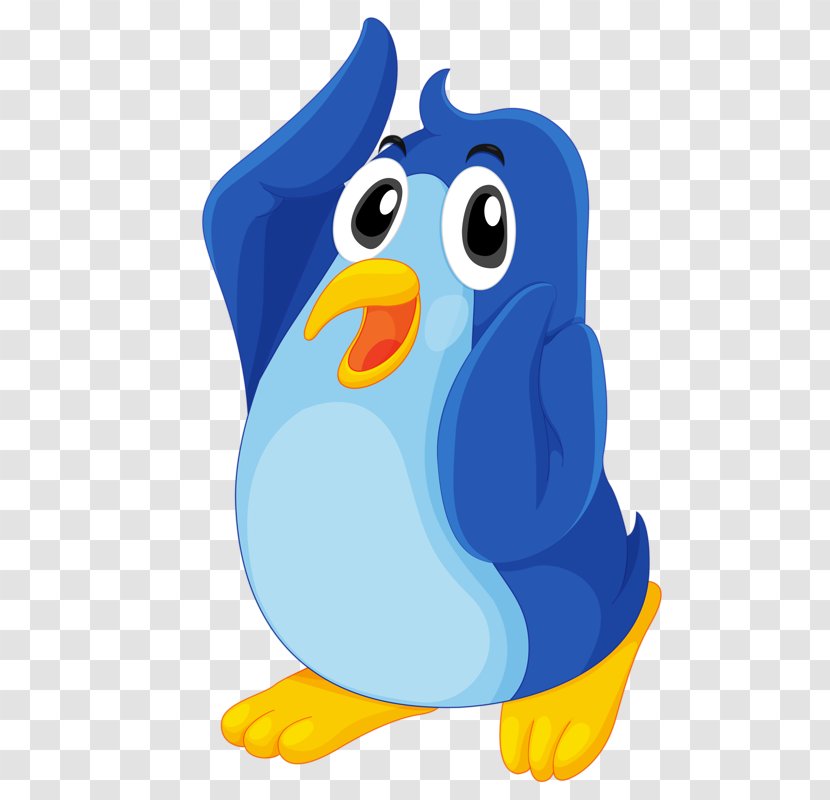 Penguin Drawing - Blue Transparent PNG