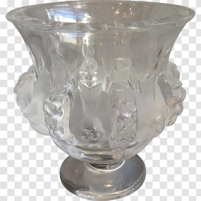 Vase Frosted Glass Lalique Wine Transparent PNG