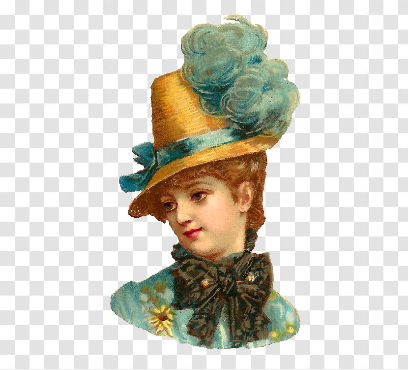 Hat Woman Knit Cap Feather Clip Art - Antique - Womens Hats Transparent PNG