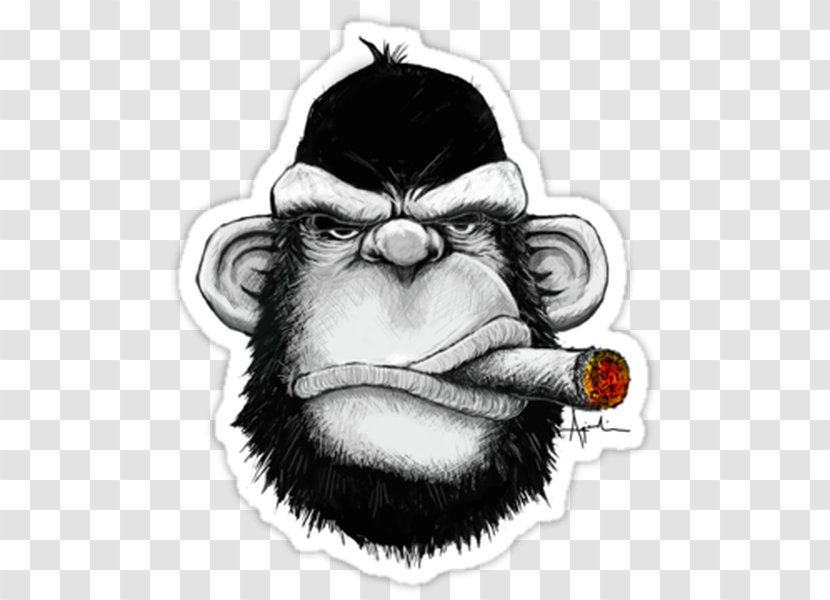 T-shirt Cigar Chimpanzee Hoodie - Tshirt Transparent PNG