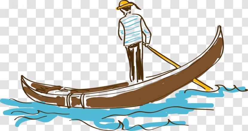 Cartoon Drawing Illustration - Art - Hand-drawn People Rowing Transparent PNG