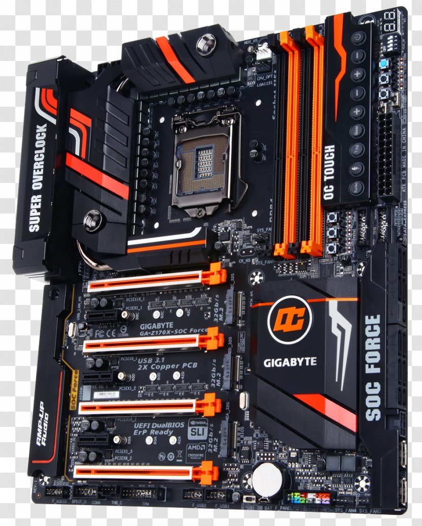 Motherboard Gigabyte Technology LGA 1151 ATX GIGABYTE GA-Z170X-SOC FORCE - Overclocking - Cpu Transparent PNG