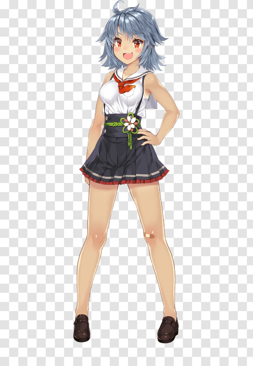 Onsen Musume Black Hair Hot Spring Brown Long - Cartoon - Tree Transparent PNG