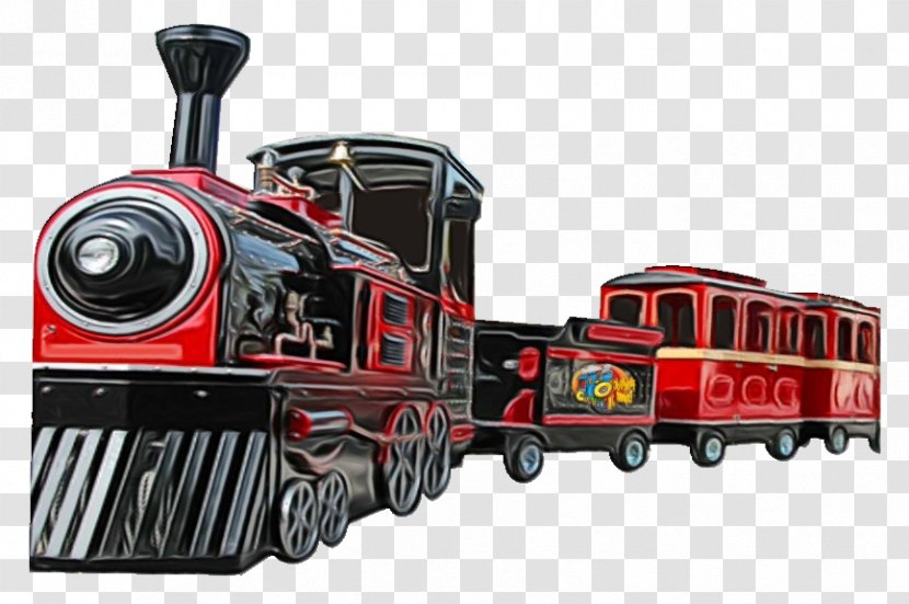 Vehicle Train Transport Locomotive Steam Engine - Watercolor - Railway Fictional Character Transparent PNG