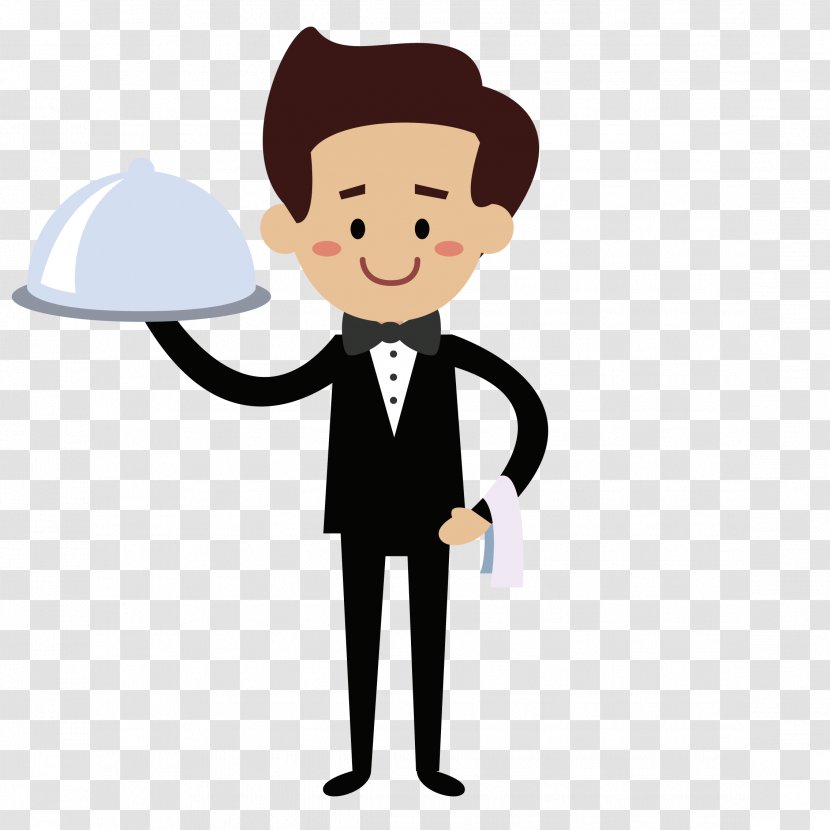 Clip Art Image Drawing Cartoon Waiter - Cartoons Transparent PNG