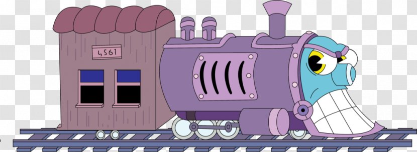 Express Train Cuphead Locomotive - Art - Rail Link Transparent PNG