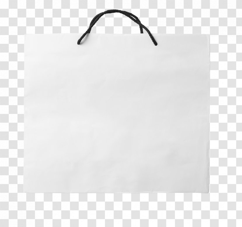 Paper Black And White Brand - Rectangle - Shopping Bag Transparent PNG