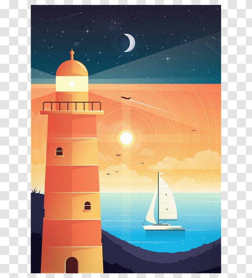 Lighthouse Illustration - Navigation - Sailing Transparent PNG