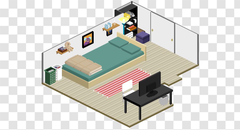 Pixel Art Room Table - Television Transparent PNG