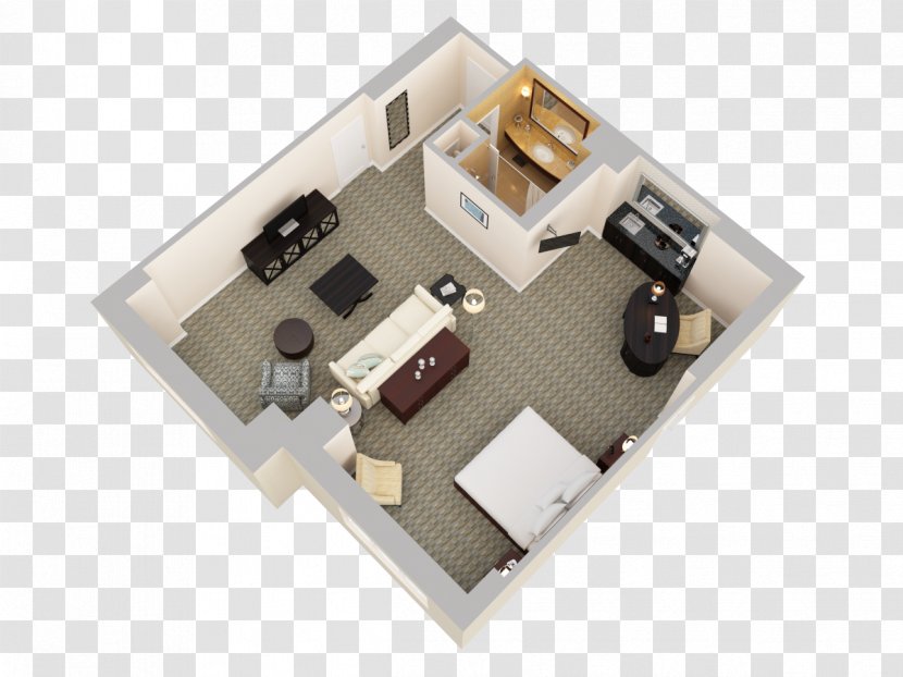 Walt Disney World Englewood Floor Plan Apartment Suite - Bed Top View Transparent PNG