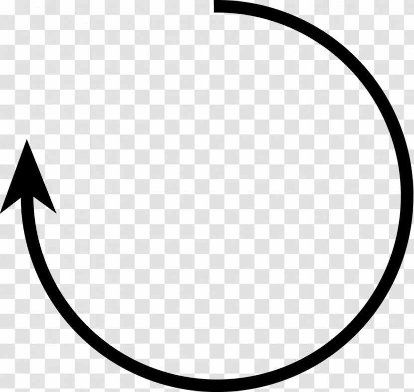 Clockwise Turn Arrow Circle Rotation - White Transparent PNG