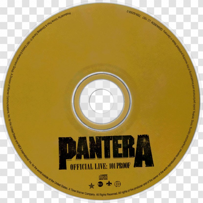 Official Live: 101 Proof Pantera Cowboys From Hell Power Metal Album - Cartoon Transparent PNG