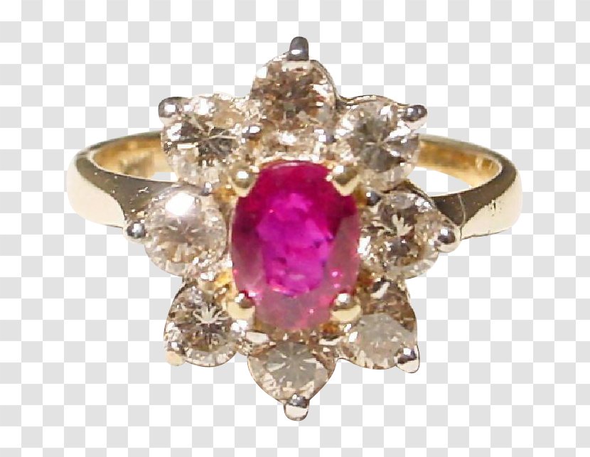Ruby Ring Magenta Diamond Body Jewellery Transparent PNG