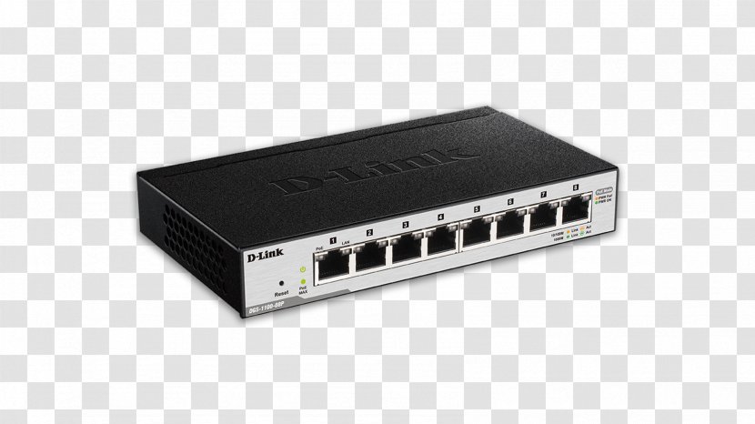 Power Over Ethernet Network Switch Gigabit D-Link Wireless Access Points - Audio Receiver - Ports Transparent PNG