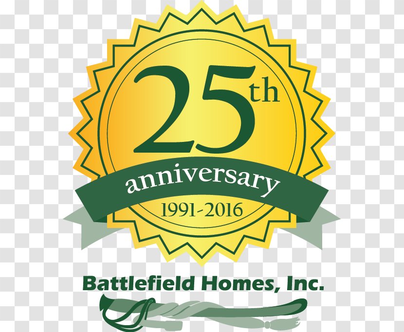 Logo Battlefield Homes, Inc. Custom Home Laundry - Sasagawa - 25 Years Anniversary Transparent PNG