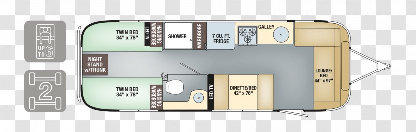 Airstream Caravan Campervans Trailer Anoka - Bed - Plan Transparent PNG